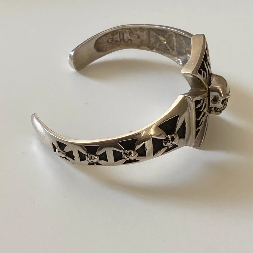 925 Silver bangle skull bracelet skulls 925 sterling